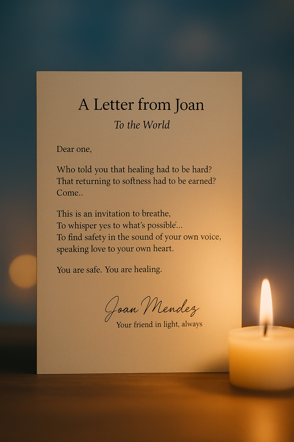 The Letter That Started It All: A Soft Beginning to Your Healing