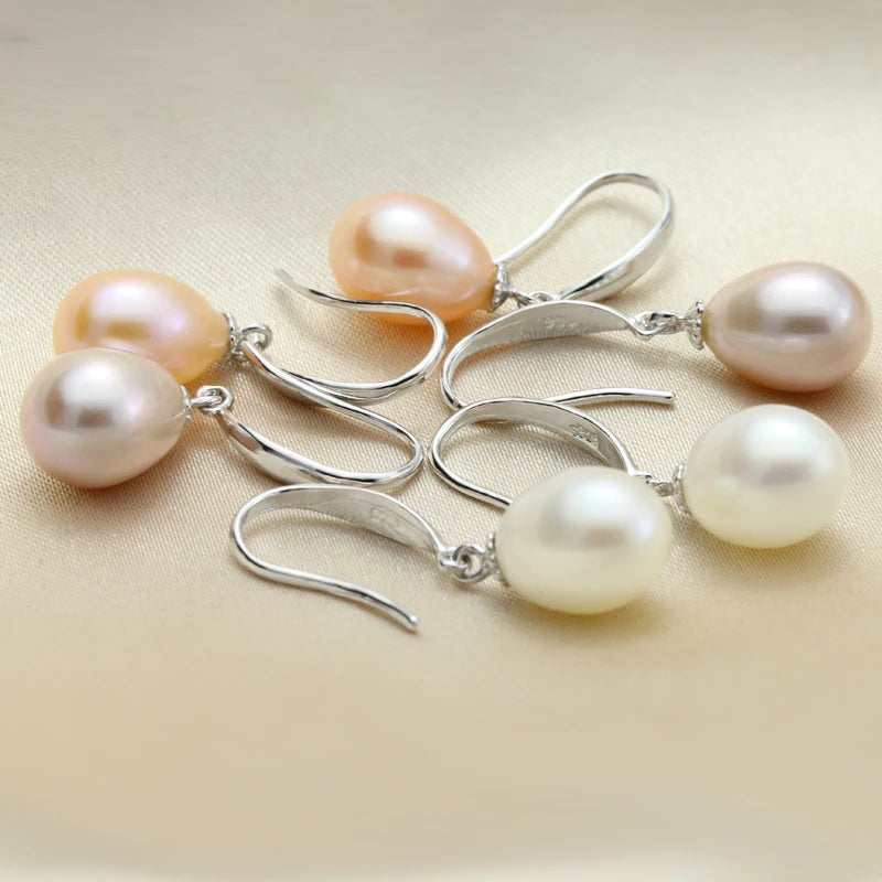 Moonlit Grace — Freshwater Gray Pearl Earrings in 925 Sterling Silver