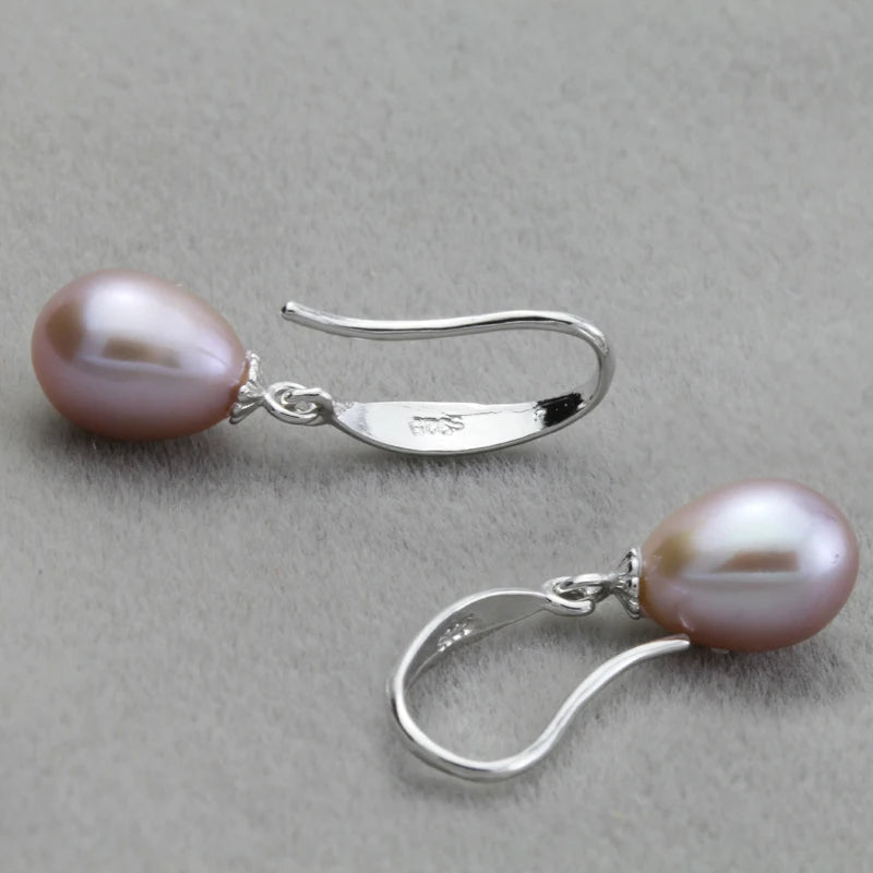 Moonlit Grace — Freshwater Gray Pearl Earrings in 925 Sterling Silver