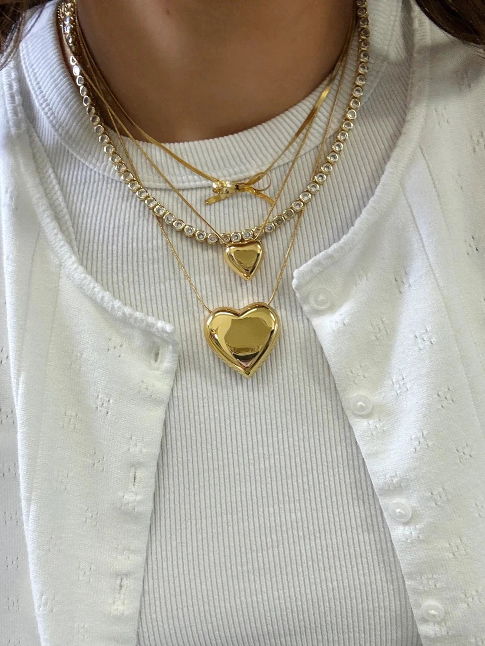 The Golden Bow Heart Necklace