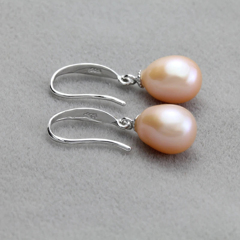 Moonlit Grace — Freshwater Gray Pearl Earrings in 925 Sterling Silver