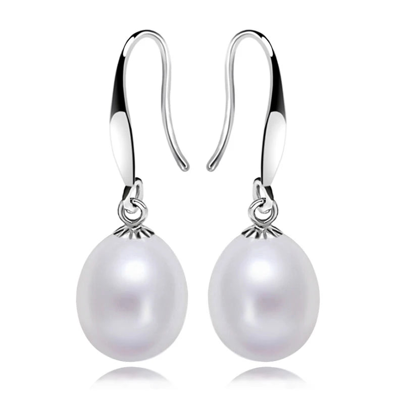 Moonlit Grace — Freshwater Gray Pearl Earrings in 925 Sterling Silver