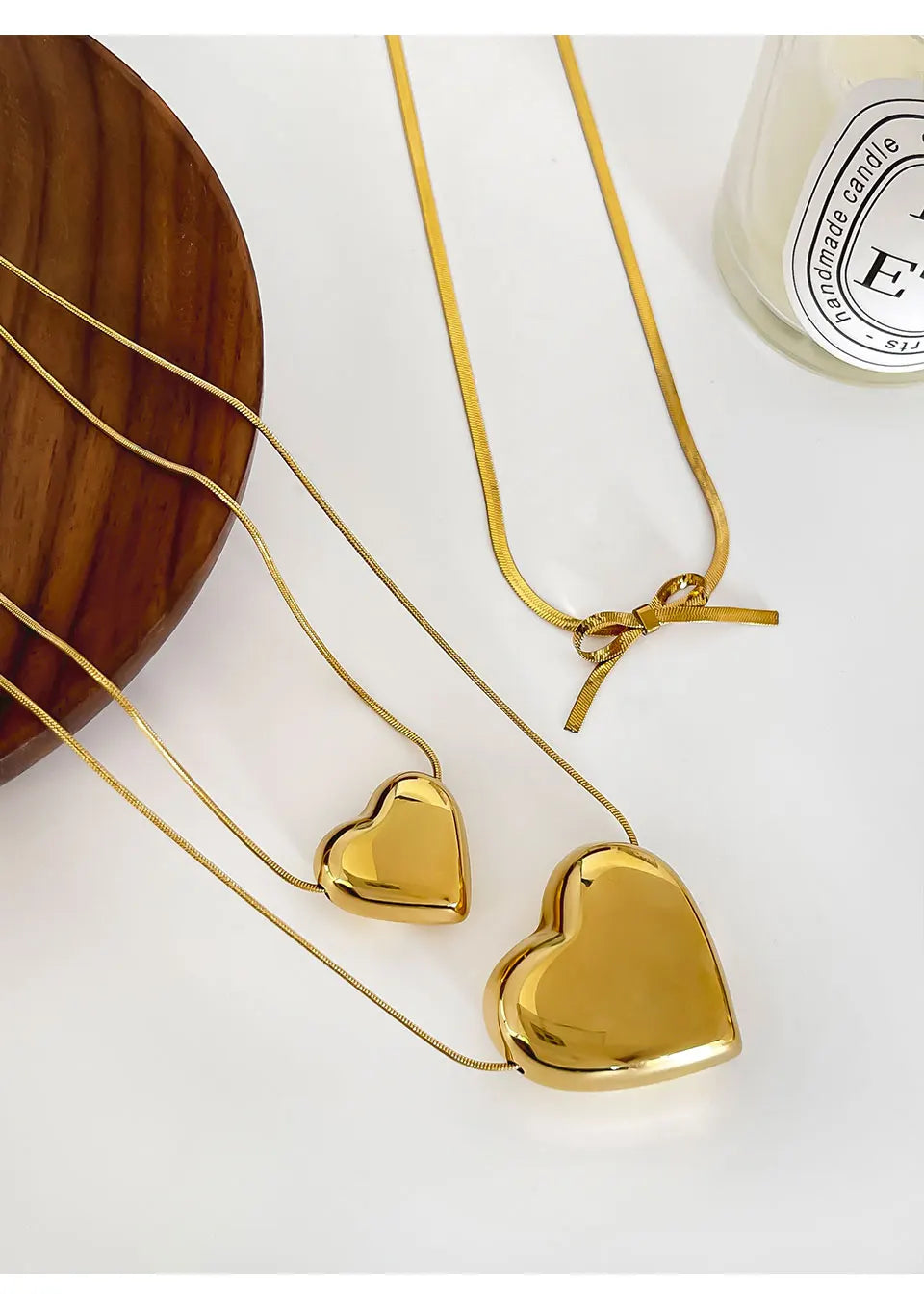 The Golden Bow Heart Necklace