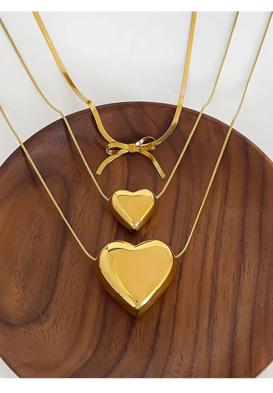 The Golden Bow Heart Necklace