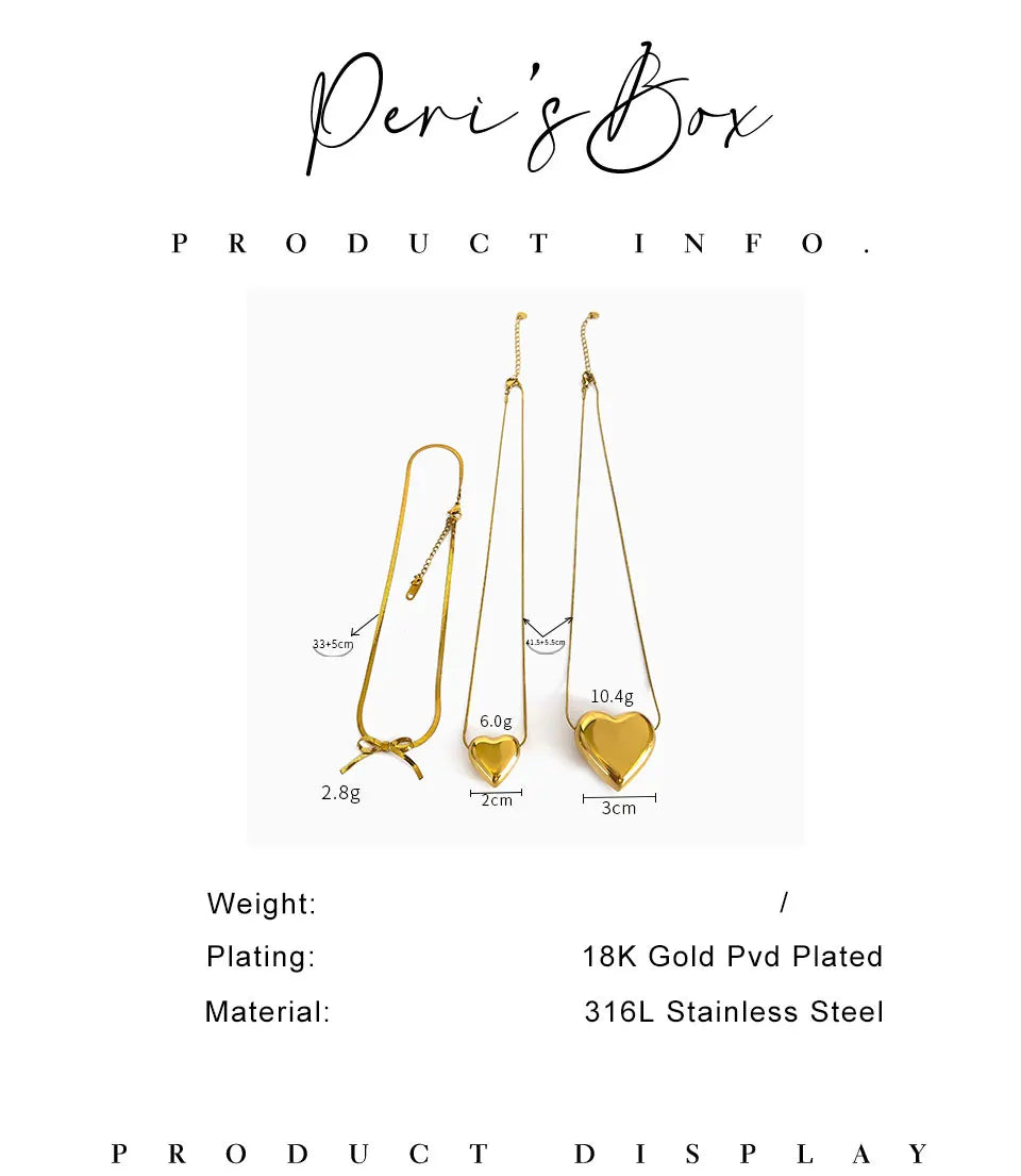 The Golden Bow Heart Necklace